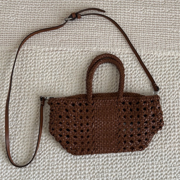 Zara Brown Woven Summer Handbag - Picture 2 of 8